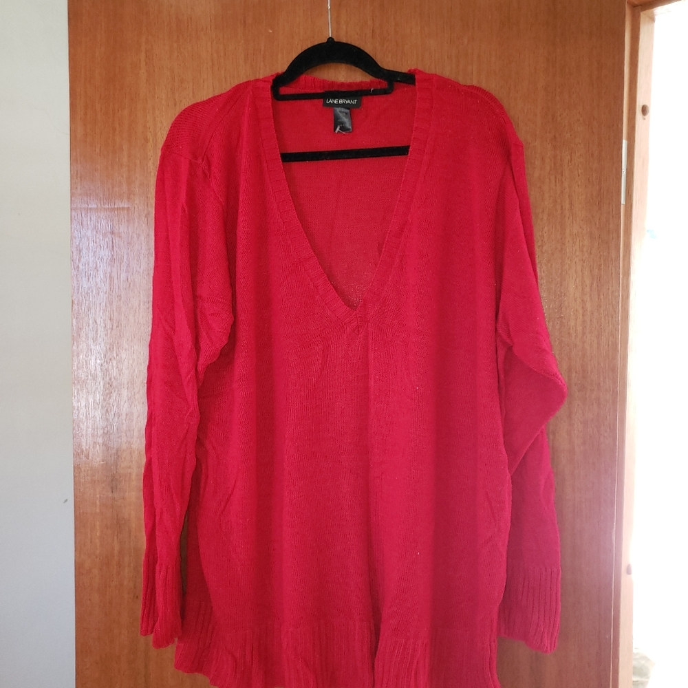 Red vneck sweater